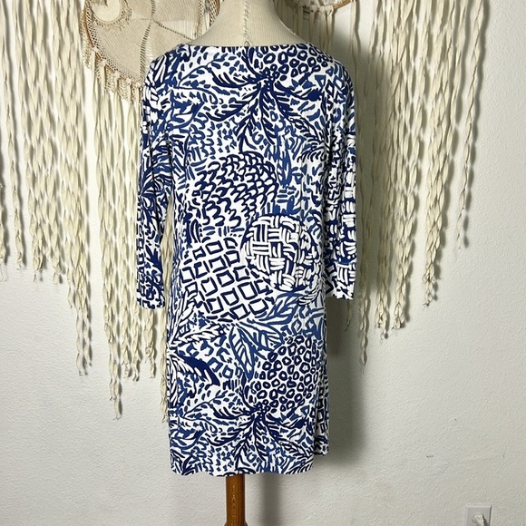 Lilly Pulitzer Sophie Dress in Indigo Homeslice Print size Large Navy White UP50 - Picture 6 of 11